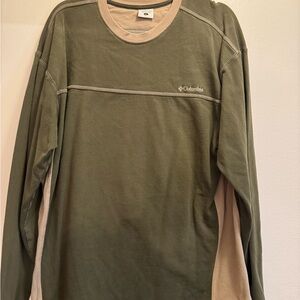Columbia Men's Olive and Beige Long Sleeve Tee